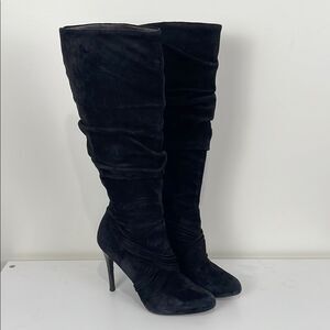 Donald J Pliner Suede Stiletto Heeled Boots Women’s 8.5 Black Etta Zipper Party